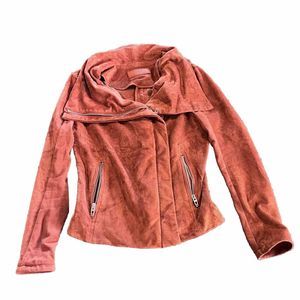 Blank NYC Womens Brown Suede Long Sleeve Full-Zip Motorcycle Jacket Size Medium